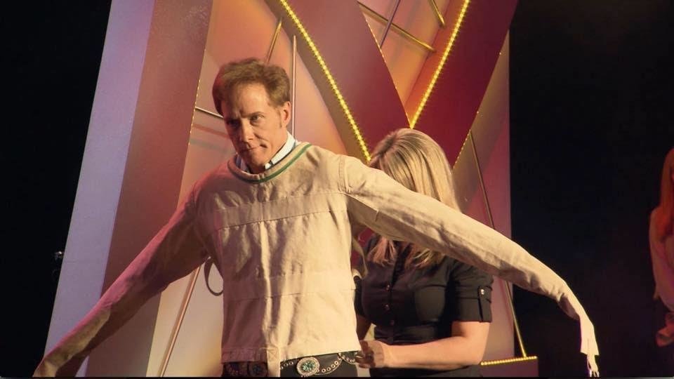 Escape artist Michael Griffin is pictured in a straitjacket during an episode of the CW Network show "Masters Of Illusion."